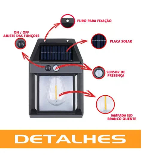 Luz Solar Inteligente com Sensor — Segurança Automática